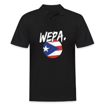 Fier drapeau portoricain de Porto Rico Wepa Latino - Polo Homme - noir - Devant - Kai (181cm)
