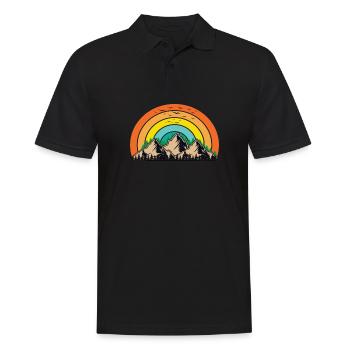 Montagnes Vintage Montagnes Montagnes Montagne Paysage de montagne - Polo Homme - noir - Devant - Kai (181cm)