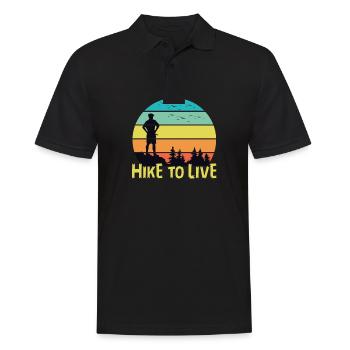 Hike To Live - Men's Polo Shirt - black - Front - Kai (181cm)