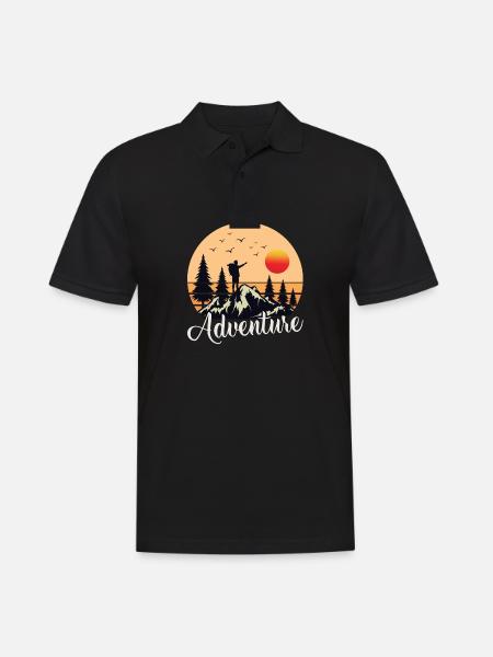 Bergsteigen Bergsteiger Wandern Wanderer - Männer Poloshirt - Schwarz