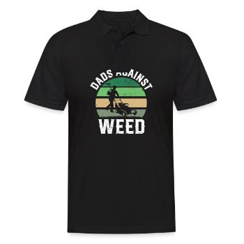 Dads Against Weed Lawnmower Dad Funny Gardening - Männer Poloshirt - Schwarz - Vorne - Kai (181cm)
