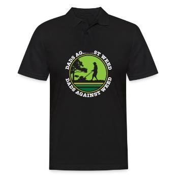 Dads Against Weed Plant Daddy Lawnmower Dad Funny - Männer Poloshirt - Schwarz - Vorne - Kai (181cm)