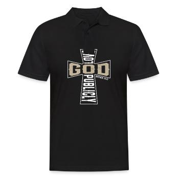 Love God Publicly Jesus Christ Believer Religious - Men's Polo Shirt - black - Front - Kai (181cm)