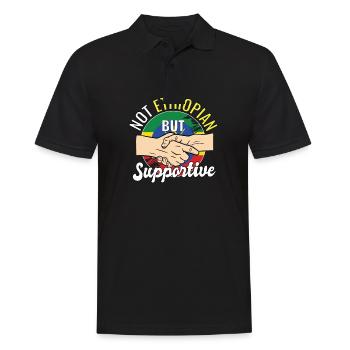 Pas éthiopien mais voyageur de soutien - Polo Homme - noir - Devant - Kai (181cm)