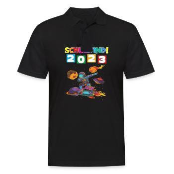 Schulkind 2023 Einschulung 2023 Schulanfang - Männer Poloshirt - Schwarz - Vorne - Kai (181cm)