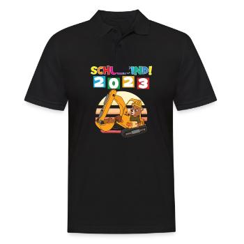 Schulkind 2023 Einschulung 2023 Schulanfang - Männer Poloshirt - Schwarz - Vorne - Kai (181cm)