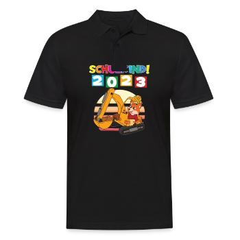 Schulkind 2023 Einschulung 2023 Schulanfang - Männer Poloshirt - Schwarz - Vorne - Kai (181cm)