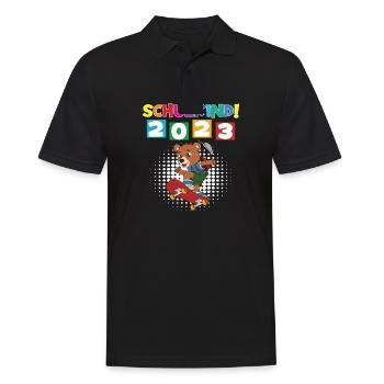 Schulkind 2023 Einschulung 2023 Schulanfang - Männer Poloshirt - Schwarz - Vorne - Kai (181cm)