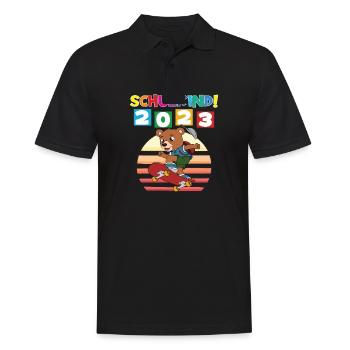 Schulkind 2023 Einschulung 2023 Schulanfang - Männer Poloshirt - Schwarz - Vorne - Kai (181cm)