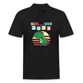 Schulkind 2023 Einschulung 2023 Schulanfang - Männer Poloshirt - Schwarz - Vorne - Kai (181cm)
