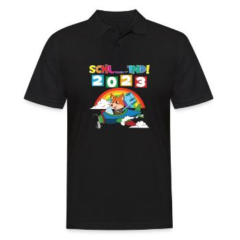 Schulkind 2023 Einschulung 2023 Schulanfang - Männer Poloshirt - Schwarz - Vorne - Kai (181cm)