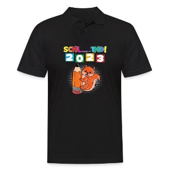 Schulkind 2023 Einschulung 2023 Schulanfang - Männer Poloshirt - Schwarz - Vorne - Kai (181cm)