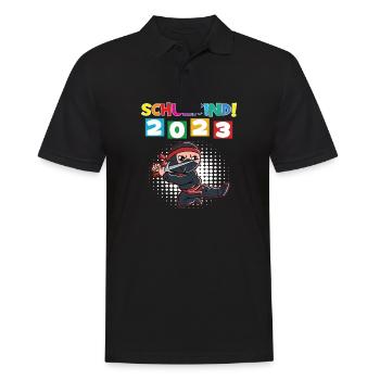 Schulkind 2023 Einschulung 2023 Schulanfang - Männer Poloshirt - Schwarz - Vorne - Kai (181cm)