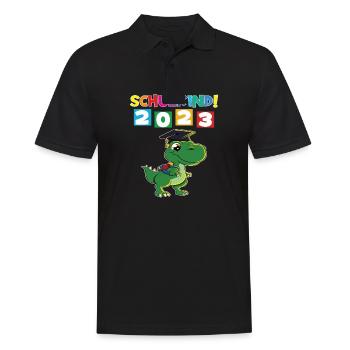 Schulkind 2023 Einschulung 2023 Schulanfang - Männer Poloshirt - Schwarz - Vorne - Kai (181cm)