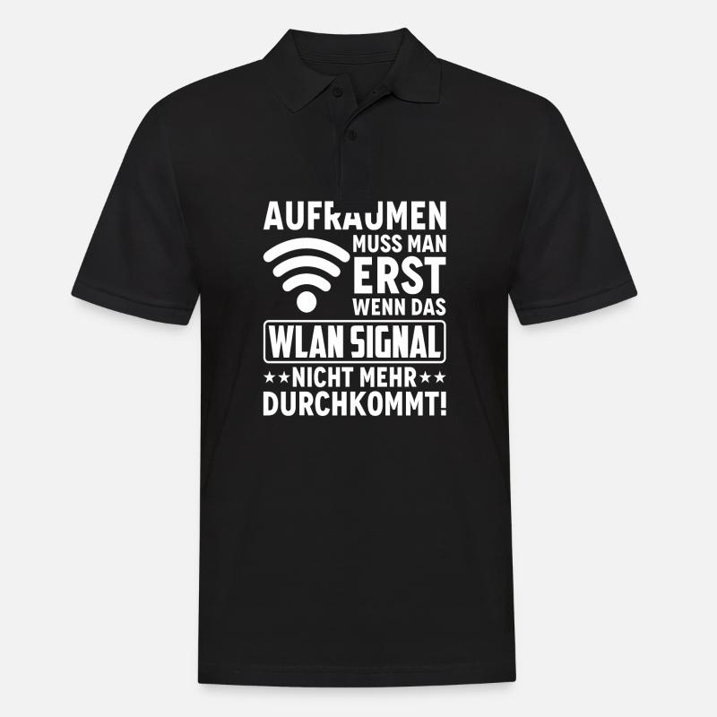 Wlan Wlan Signal Internet Wlan Sprüche - Männer Poloshirt - Schwarz