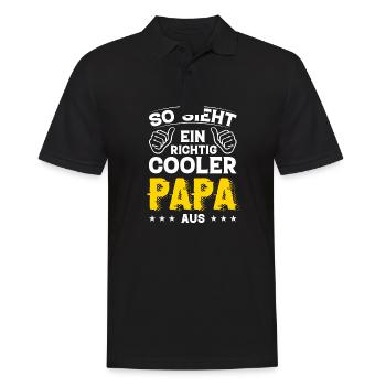 Papa Papa Geburtstag Papa Sprüche Bester Papa - Männer Poloshirt - Schwarz - Vorne - Kai (181cm)