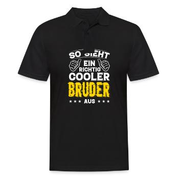 Bruder Bruder Geburtstag Bruder Sprüche Bester - Männer Poloshirt - Schwarz - Vorne - Kai (181cm)