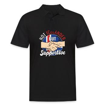 Pas islandais mais voyageur de campagne solidaire - Polo Homme - noir - Devant - Kai (181cm)