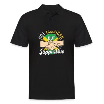 Pas jamaïcain mais voyageur de campagne solidaire - Polo Homme - noir - Devant - Kai (181cm)