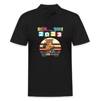 Schulkind 2023 Einschulung 2023 Schulanfang - Männer Poloshirt - Schwarz - Vorne - Kai (181cm)