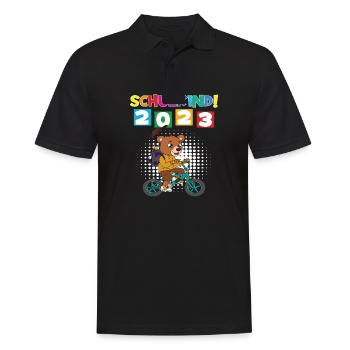 Schulkind 2023 Einschulung 2023 Schulanfang - Männer Poloshirt - Schwarz - Vorne - Kai (181cm)