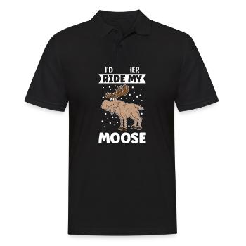I'd Rather Ride My Moose - Men's Polo Shirt - black - Front - Kai (181cm)