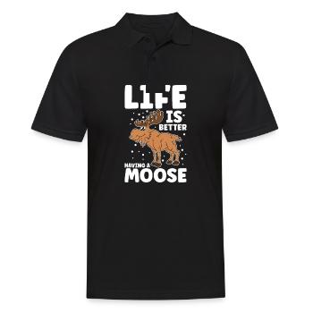 Life Is Better Having A Moose - Men's Polo Shirt - black - Front - Kai (181cm)