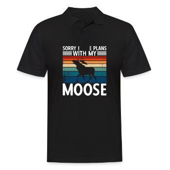 Sorry I Have Plans With My Moose - Men's Polo Shirt - black - Front - Kai (181cm)