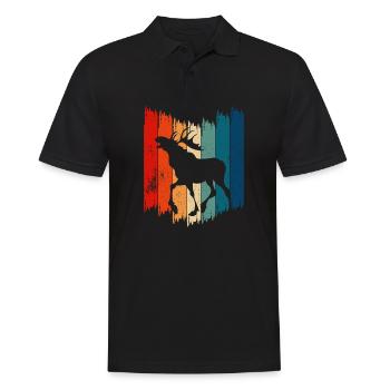 Retro Moose Vintage Moose - Männer Poloshirt - Schwarz - Vorne - Kai (181cm)