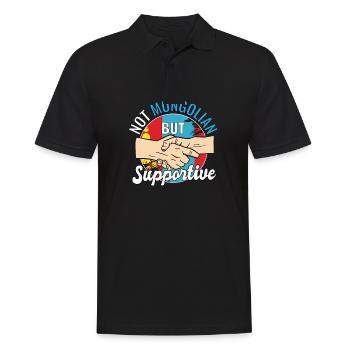 Pas mongol mais un voyageur de campagne solidaire - Polo Homme - noir - Devant - Kai (181cm)
