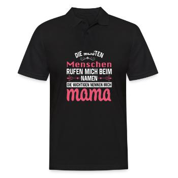 Mama Mutter Muttertag Mutter Geburtstag - Männer Poloshirt - Schwarz - Vorne - Kai (181cm)
