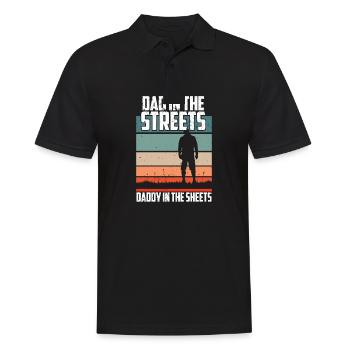Papa dans la rue Blagues drôles de papa pour la fête des pères - Polo Homme - noir - Devant - Kai (181cm)
