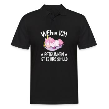 Einhorn Lustiger Spruch Einhorn Saufen Fabel - Männer Poloshirt - Schwarz - Vorne - Kai (181cm)
