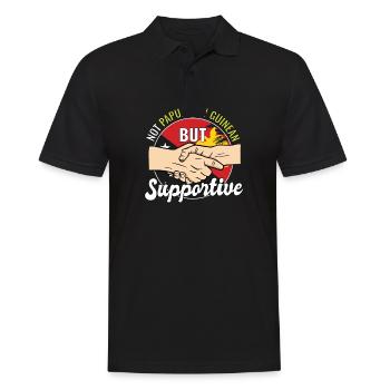 Not Papua New Guinean But Supportive Papua New - Männer Poloshirt - Schwarz - Vorne - Kai (181cm)