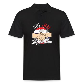Pas thaïlandais mais voyageur de soutien en Thaïlande - Polo Homme - noir - Devant - Kai (181cm)