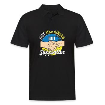 Pas ukrainien mais un voyageur de campagne solidaire - Polo Homme - noir - Devant - Kai (181cm)