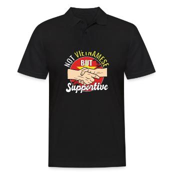 Pas vietnamien mais voyageur de campagne solidaire - Polo Homme - noir - Devant - Kai (181cm)