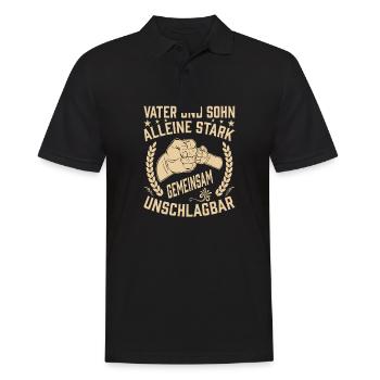 Vater und Sohn - Männer Poloshirt - Schwarz - Vorne - Kai (181cm)