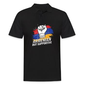 Pas arménien mais favorable Arménie pays drapeau - Polo Homme - noir - Devant - Kai (181cm)