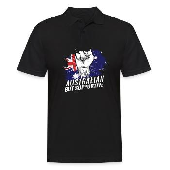 Not Australian But Supportive Australia Flag - Männer Poloshirt - Schwarz - Vorne - Kai (181cm)