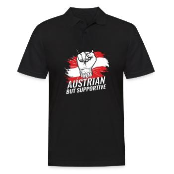 Not Austrian But Supportive Austria Flag Country - Men's Polo Shirt - black - Front - Kai (181cm)