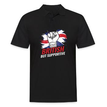 Not British But Supoortive Britain Flag Country - Männer Poloshirt - Schwarz - Vorne - Kai (181cm)