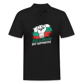 Not Bulgarian But Supportive Bulgaria Flag - Men's Polo Shirt - black - Front - Kai (181cm)