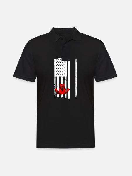 Flag USA Horseshoe Pitching - Men's Polo Shirt - black