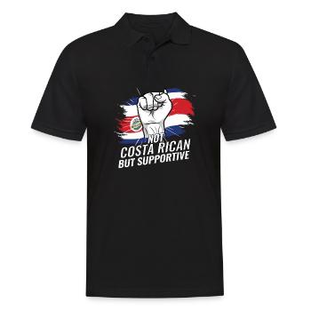 Not Costa Rican But Supportive Costa Rica Flag - Männer Poloshirt - Schwarz - Vorne - Kai (181cm)