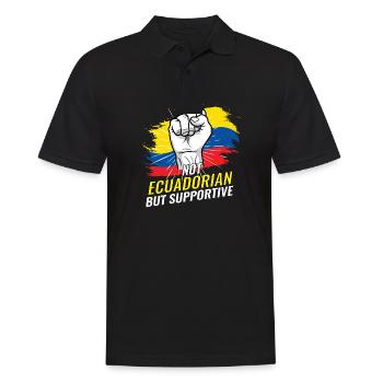 Pas équatorien mais favorable au drapeau équatorien - Polo Homme - noir - Devant - Kai (181cm)