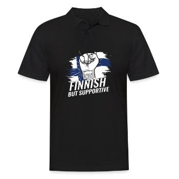 Pas finlandais mais favorable à la Finlande Pays du drapeau - Polo Homme - noir - Devant - Kai (181cm)