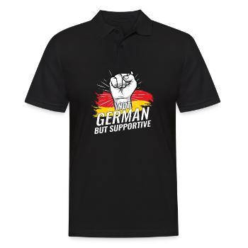 Not German But Supportive Germany Flag Country - Männer Poloshirt - Schwarz - Vorne - Kai (181cm)