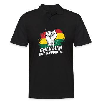 Pas ghanéen mais favorable au Ghana - Polo Homme - noir - Devant - Kai (181cm)