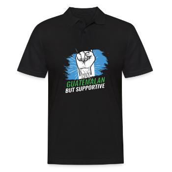 Pas guatémaltèque mais un drapeau guatémaltèque de soutien - Polo Homme - noir - Devant - Kai (181cm)